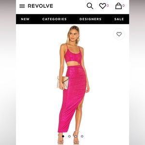 Miyah Cut Out Dress in Pink Metallic
superdown